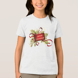 Moderne rode kerstvakantie Tri-Blend shirt