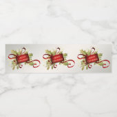 Moderne Rode Kerstvakantie Water Flessenlabel Waterfles Etiket (Enkel label)