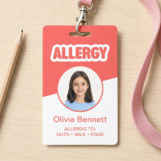 Moderne Rode Kinderen Voedselallergie ID Badge