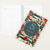 Moderne rode klaproos gezinsplanner planner (Display)