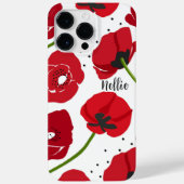 Moderne rode klaprozen bloemen Case-Mate iPhone case (Achterkant)