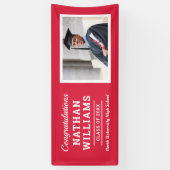 Moderne Rode Klasse van 2025 Custom Afstuderen Fot Spandoek (Verticaal)