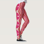 Moderne rode kleur trendy "Ratti_Creative_Arts" Leggings (Rechts)