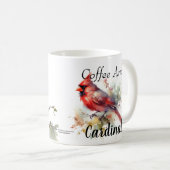 Moderne rode koffie en kardinaal koffiemok (Voorkant rechts)