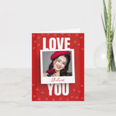Moderne Rode Liefde Foto Valentijnsdag  Feestdagen Kaart (Voorkant)