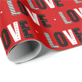 Moderne Rode Liefde Typografie | VALENTIJNSDAG Cadeaupapier (Rol Hoek)