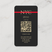 Moderne rode lijn brandweerman monogram donkergrij visitekaartje (Achterkant)