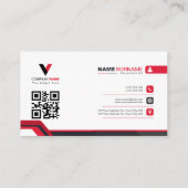 Moderne rode lijn visitekaartje (Achterkant)