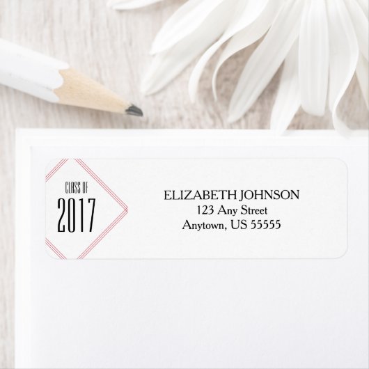 Moderne rode lijnen, klasse van Afstuderen Etiket (Insitu)