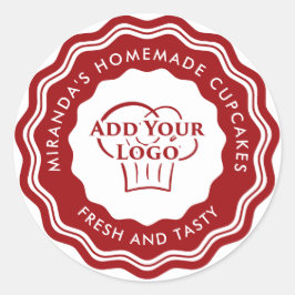Moderne Rode Logo homemade-kofferbakkerij Ronde Sticker