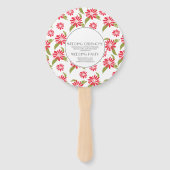 Moderne Rode Madeliefjes Silo Tuin Bloem Bruiloft Handwaaier (Achterkant)