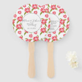 Moderne Rode Madeliefjes Silo Tuin Bloem Bruiloft  Handwaaier (Voorkant en achterkant)