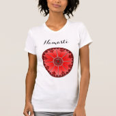 Moderne Rode Mandala Namaste T-shirt (Voorkant)