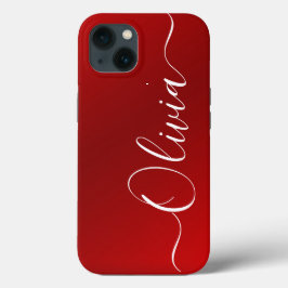 Moderne Rode Metallic Aangepaste Naam Case-Mate iPhone Case