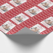 Moderne rode minimale kerst rustieke stijlvolle fo cadeaupapier (Hoek)