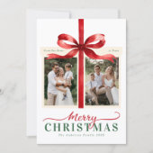 Moderne Rode Minimalistische Prettig Kerstmis Feestdagenkaart (Voorkant)