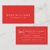 Moderne rode minimalistische professionele zaken visitekaartje (Voorkant / Achterkant)