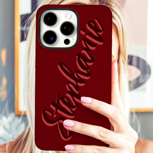 Moderne Rode Minimalistische Script Naam Case-Mate iPhone Case