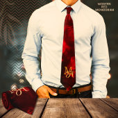 Moderne Rode Monogram Stropdas