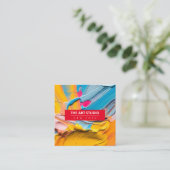 Moderne Rode Naam Kunstwerk Kunstenaar Kunststudio Vierkante Visitekaartje (Staand voorkant)