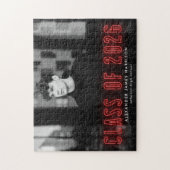 Moderne Rode Neon Klasse van 2025 Foto Afstuderen Legpuzzel (Verticaal)
