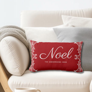 Moderne Rode Noel Kerstmis gepersonaliseerd Kussen