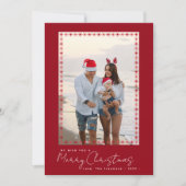 Moderne rode Nordic Christmas Feestdagenkaart (Voorkant)