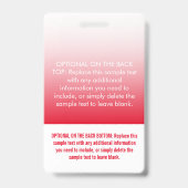Moderne Rode Ombre Professionele Naam Badge (Achterkant)