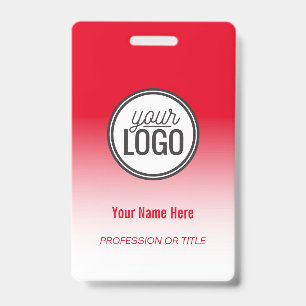 Moderne Rode Ombre Professionele Naam Badge