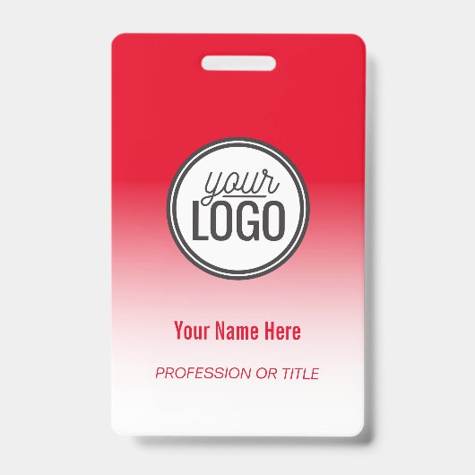 Moderne Rode Ombre Professionele Naam Badge (Voorzijde)
