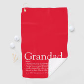 Moderne rode opa grootvader papa definitie golfhanddoek (Insitu)