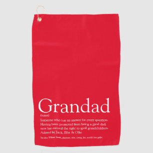 Moderne rode opa grootvader papa definitie golfhanddoek