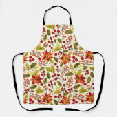 Moderne rode Oranje Poinsettia Patroon Schort (Voorkant)