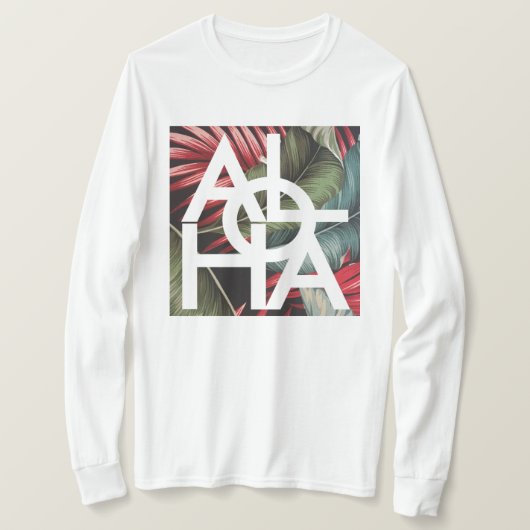 Moderne Rode Palm Aloha Hawaï Eiland T-shirt (Design voorkant)