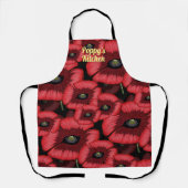 Moderne rode papaver patroon gepersonaliseerde keu schort (Voorkant)