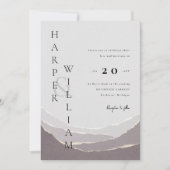 moderne rode papieren bergen huwelijksuitnodiging kaart (Voorkant)