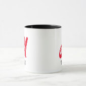 Moderne Rode Persoonlijke Mok van het Monogram van (Midden)