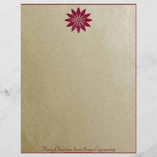 Moderne Rode Poinsettia-ventilator op gouden achte (Voorkant)