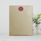 Moderne Rode Poinsettia-ventilator op gouden achte (Staand voorkant)