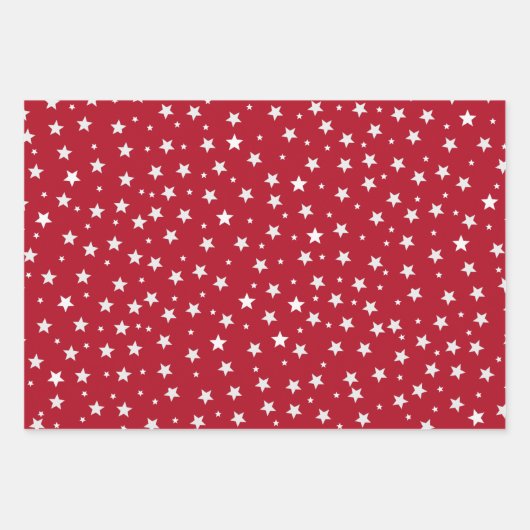 Moderne rode Polka Dot Star Line Pattern Feestdage Inpakpapier Vel (Voorkant 2)
