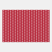 Moderne rode Polka Dot Star Line Pattern Feestdage Inpakpapier Vel (Voorkant)