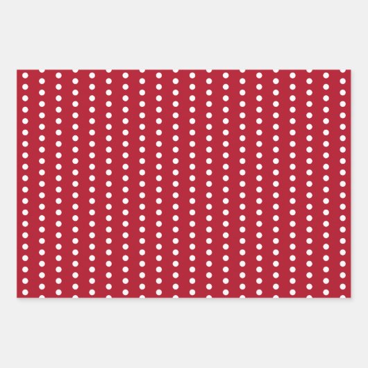 Moderne rode Polka Dot Star Line Pattern Feestdage Inpakpapier Vel (Voorkant)