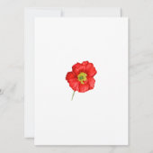 Moderne Rode Poppy Bloemen Verjaardagsfeest Kaart (Achterkant)
