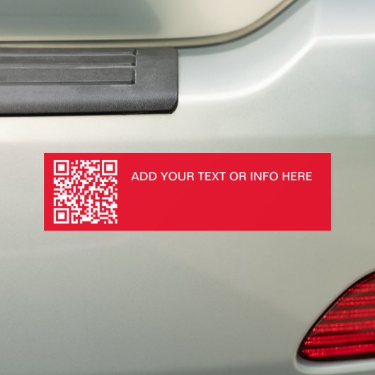 Moderne Rode QR Code & Tekst Branding Bedrijfsauto Bumpersticker (Op auto)