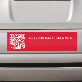 Moderne Rode QR Code & Tekst Branding Bedrijfsauto Bumpersticker