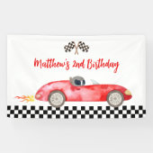 Moderne rode race auto verjaardag spandoek (Horizontaal)