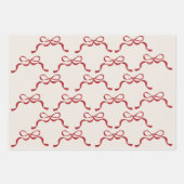 Moderne rode retro trendy kerstvakantie bogen inpakpapier vel (Voorkant 3)