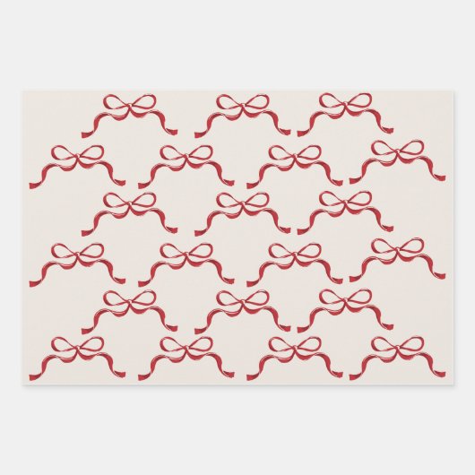 Moderne rode retro trendy kerstvakantie bogen inpakpapier vel (Voorkant 2)