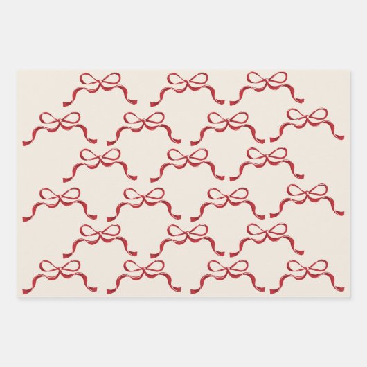 Moderne rode retro trendy kerstvakantie bogen inpakpapier vel (Voorkant)