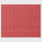 Moderne rode roomvormig patroon voor vrolijk kerst cadeaupapier (Vlak)